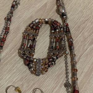 Brighton Red and Silver Beaded Jewelry Set